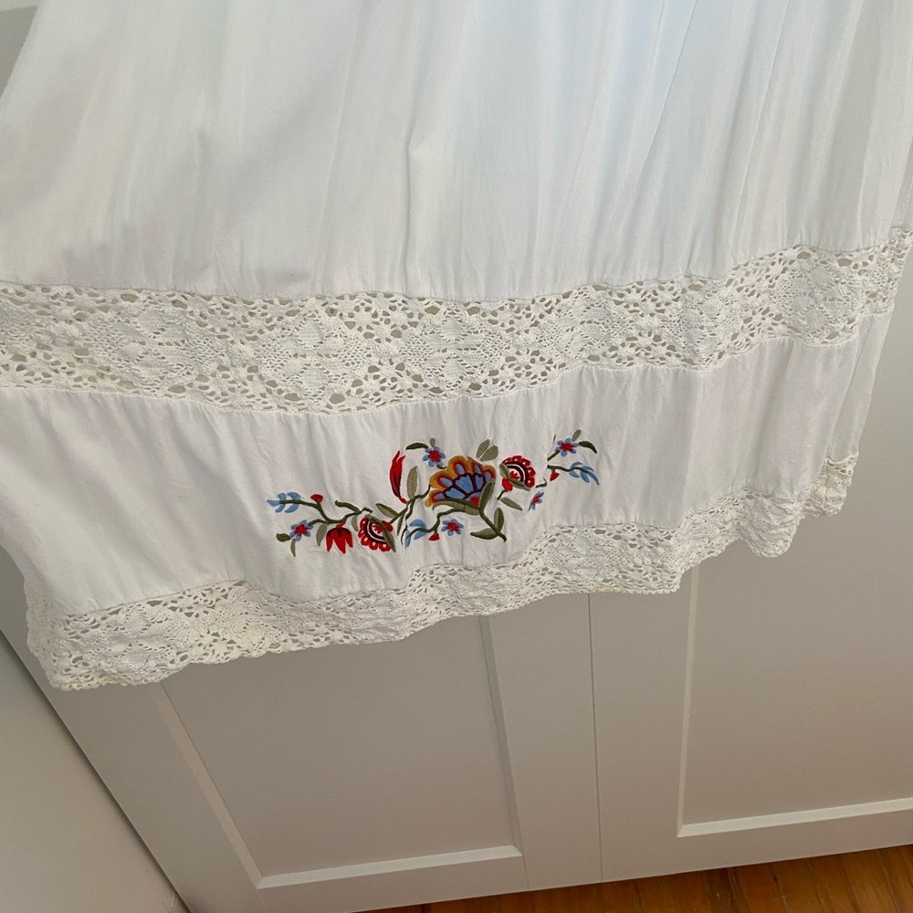 White Embroidered Off Shoulder Dress